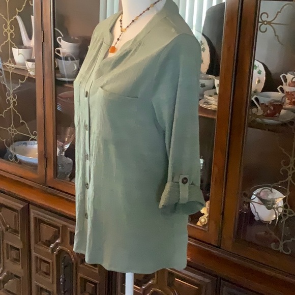 Cable & Gauge Tops Womens Blouse Jade Green Poshmark